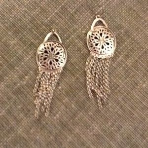 Silver Steel Guitar Drop Earrings